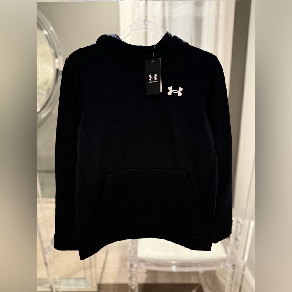 Under Armour Kids Youth Midnight Black Fleece Hoodie